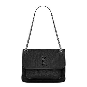 Saint Laurent Med. Monogram Niki Black Leather Bag